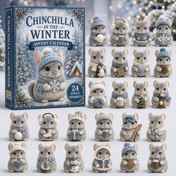 Chinchilla In The Winter Christmas Advent Calendar Christmas Present For Chinchilla Lovers