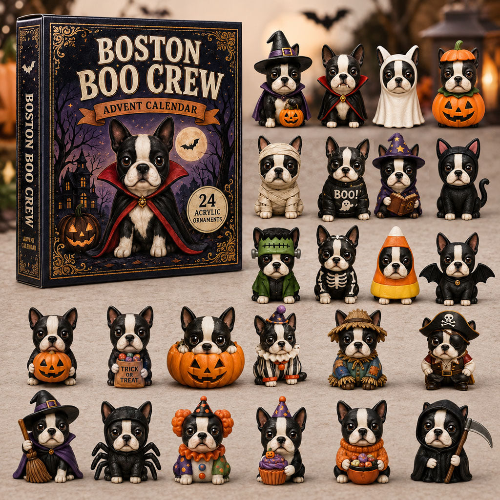 Boston Boo Crew Christmas Advent Calendar Xmas Gifts For Boston Terrier Lovers
