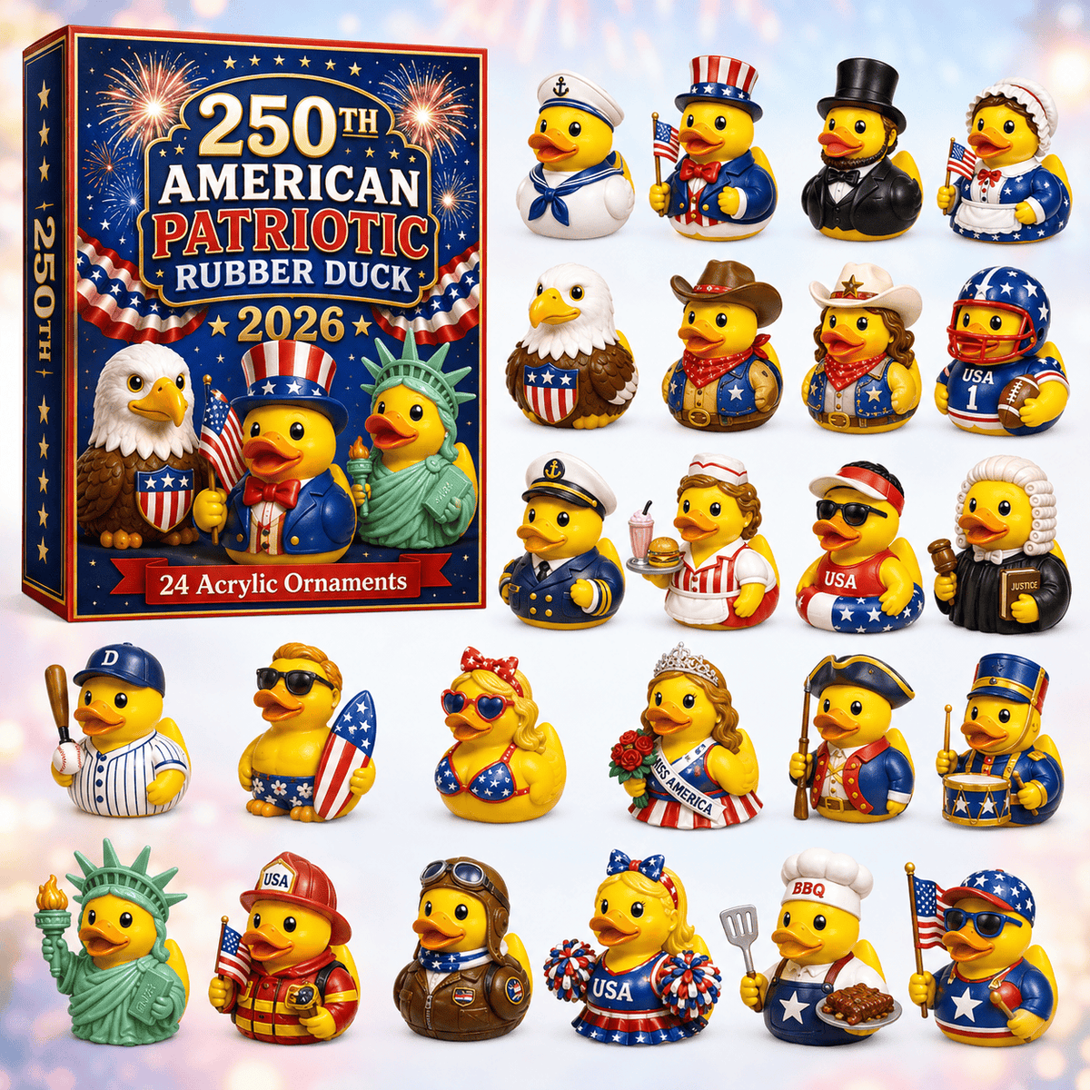 Christmas 250Th American Patriotic Duck Advent Calendar Christmas Gifts For Patriots