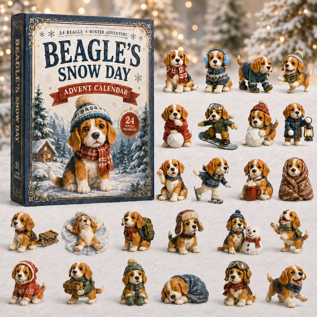 Beagle_s Snow Day Christmas Advent Calendar Xmas Countdown Gifts For Beagle Lovers