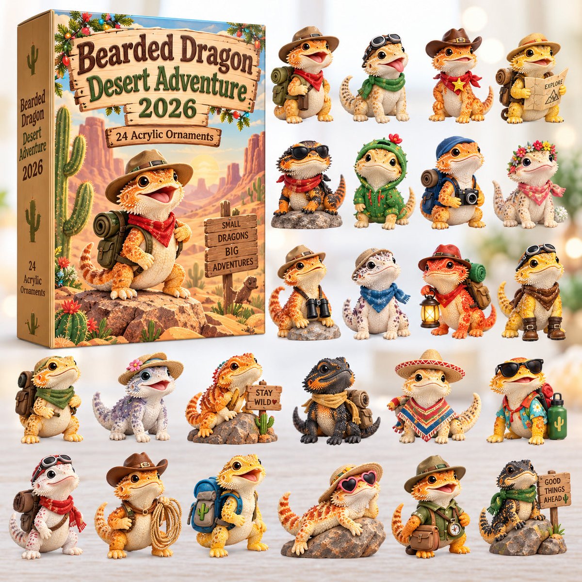 Bearded Dragon Desert Adventure Christmas Advent Calendar Xmas Gifts For Bearded Dragon Lovers