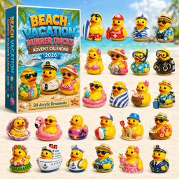 Beach Vacation Duck Advent Calendar Christmas Countdown Gifts For Duck Lovers