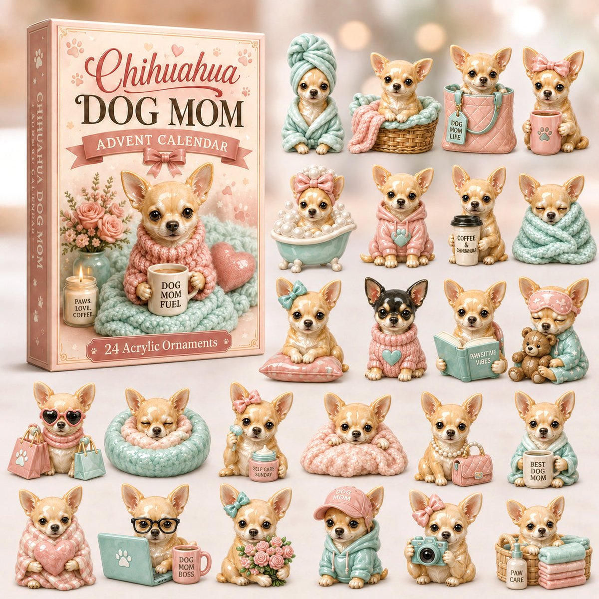 Chihuahua Dog Mom Christmas Advent Calendar Christmas Eve Countdown Gifts For Chihuahua Lovers