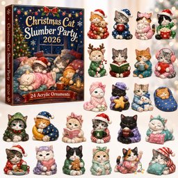 Christmas Cat Slumber Party Advent Calendar Xmas Countdown Xmas Gifts For Cat Lovers