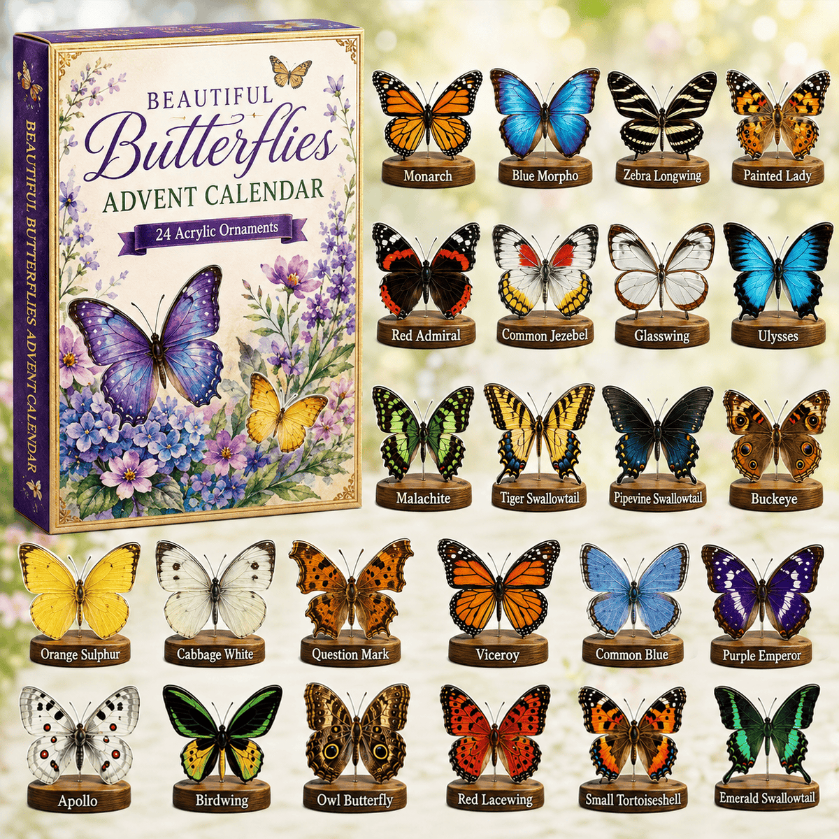 Beautiful Butterflies Christmas Advent Calendar Xmas Countdown Gifts For Butterfly Lovers