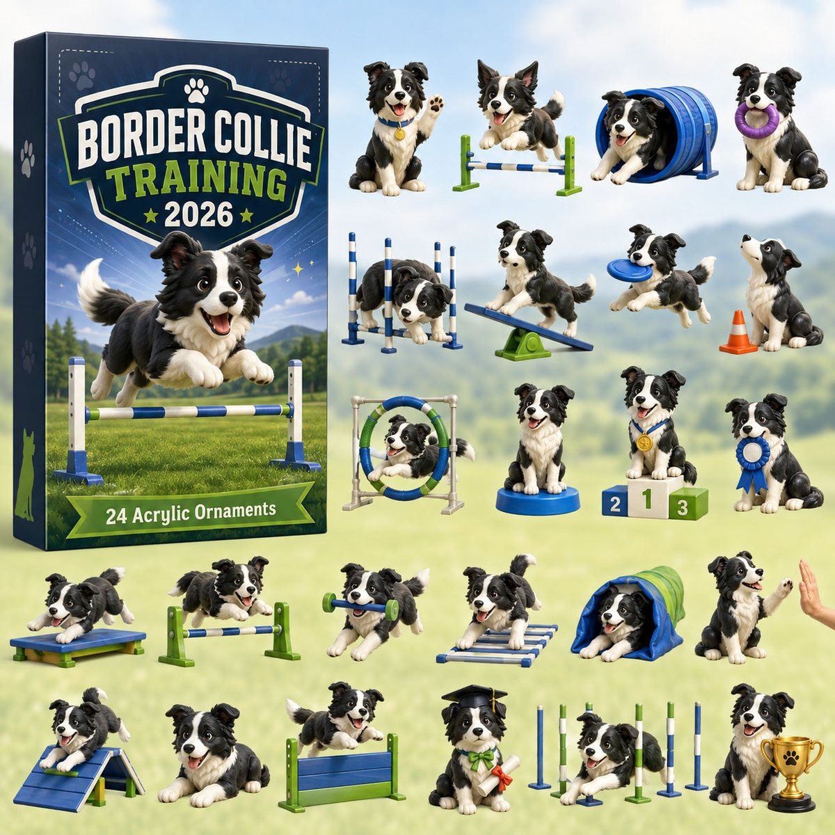 Border Collie Training Christmas Advent Calendar Christmas Gifts For Border Collie Lovers