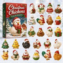 Christmas Chickens Xmas Advent Calendar Christmas Countdown Decor Gifts For Chicken Lovers