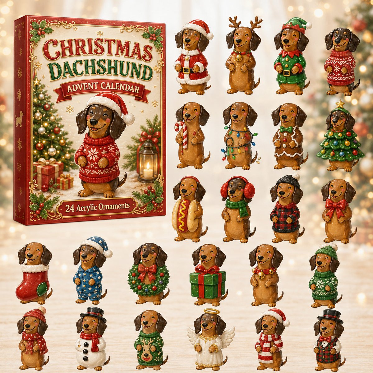 Christmas Dachshund Xmas Advent Calendar Christmas Countdown Dachshund Lovers Gifts