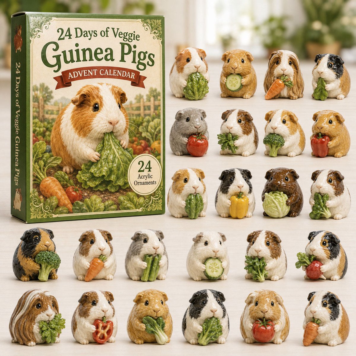 Christmas 24 Days Of Veggie Guinea Pigs Advent Calendar Xmas Gifts For Guinea Pigs Lovers