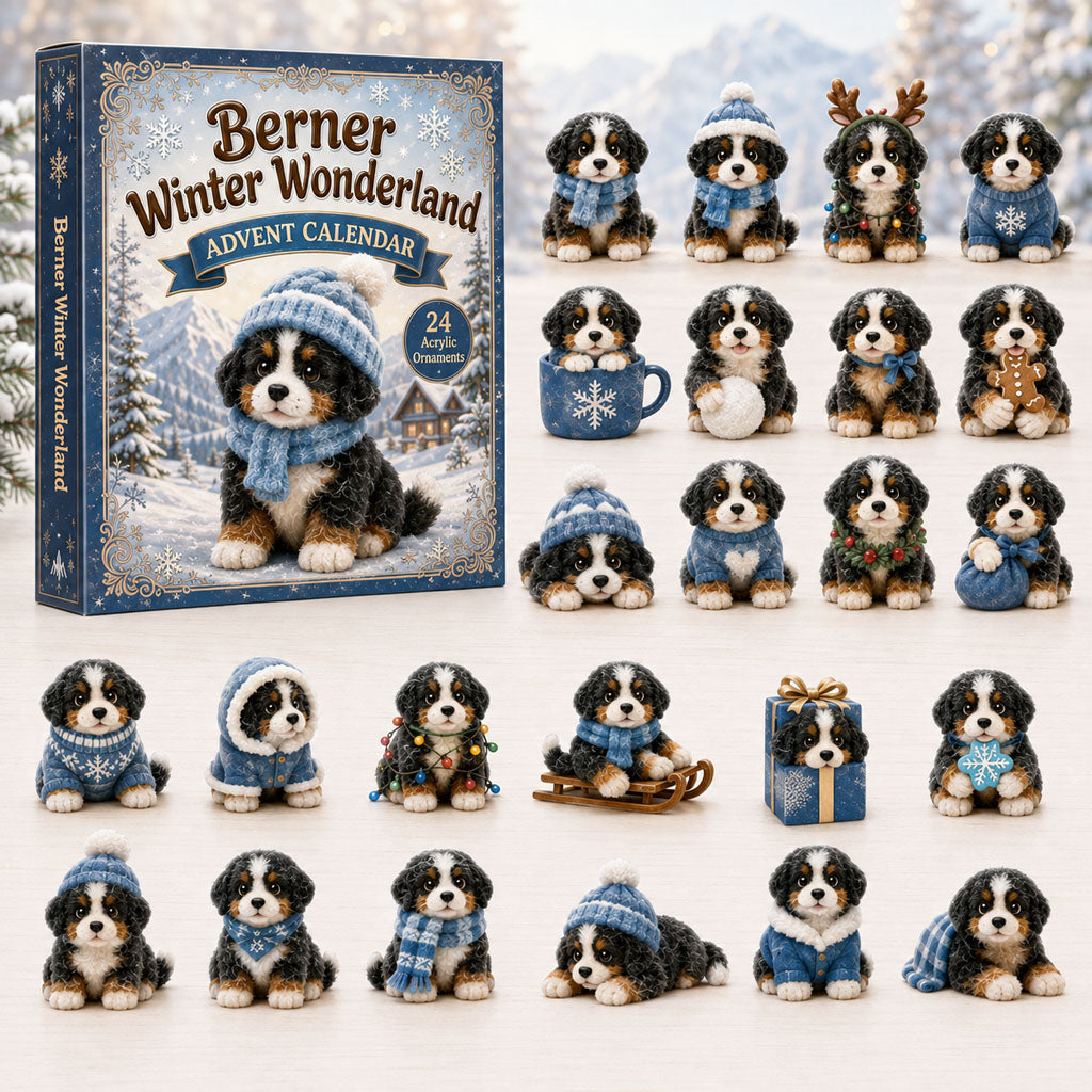 Berner Winter Wonderland Christmas Advent Calendar Xmas Countdown Gifts For Bernese Lovers