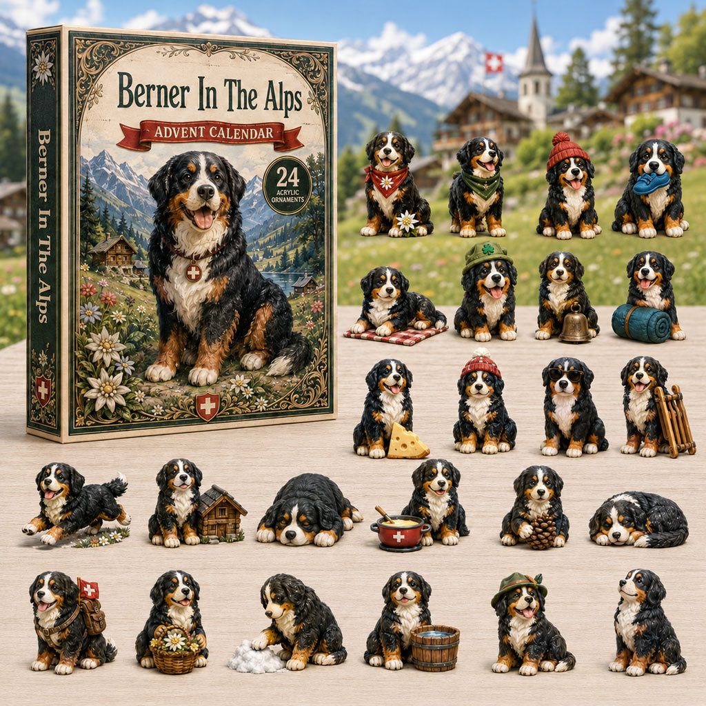 Berner In The Alps Advent Calendar 24 Days Of Christmas Blindbox Xmas Gifts For Berner Dog Lovers