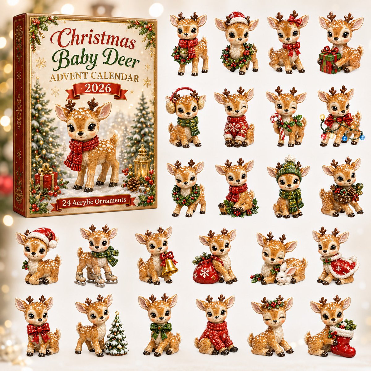 Christmas Baby Deer Xmas Advent Calendar Christmas Countdown Present For Deer Lovers