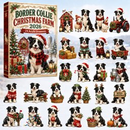 Border Collie Christmas Farm Advent Calendar Xmas Countdown Gifts For Border Collie Lovers