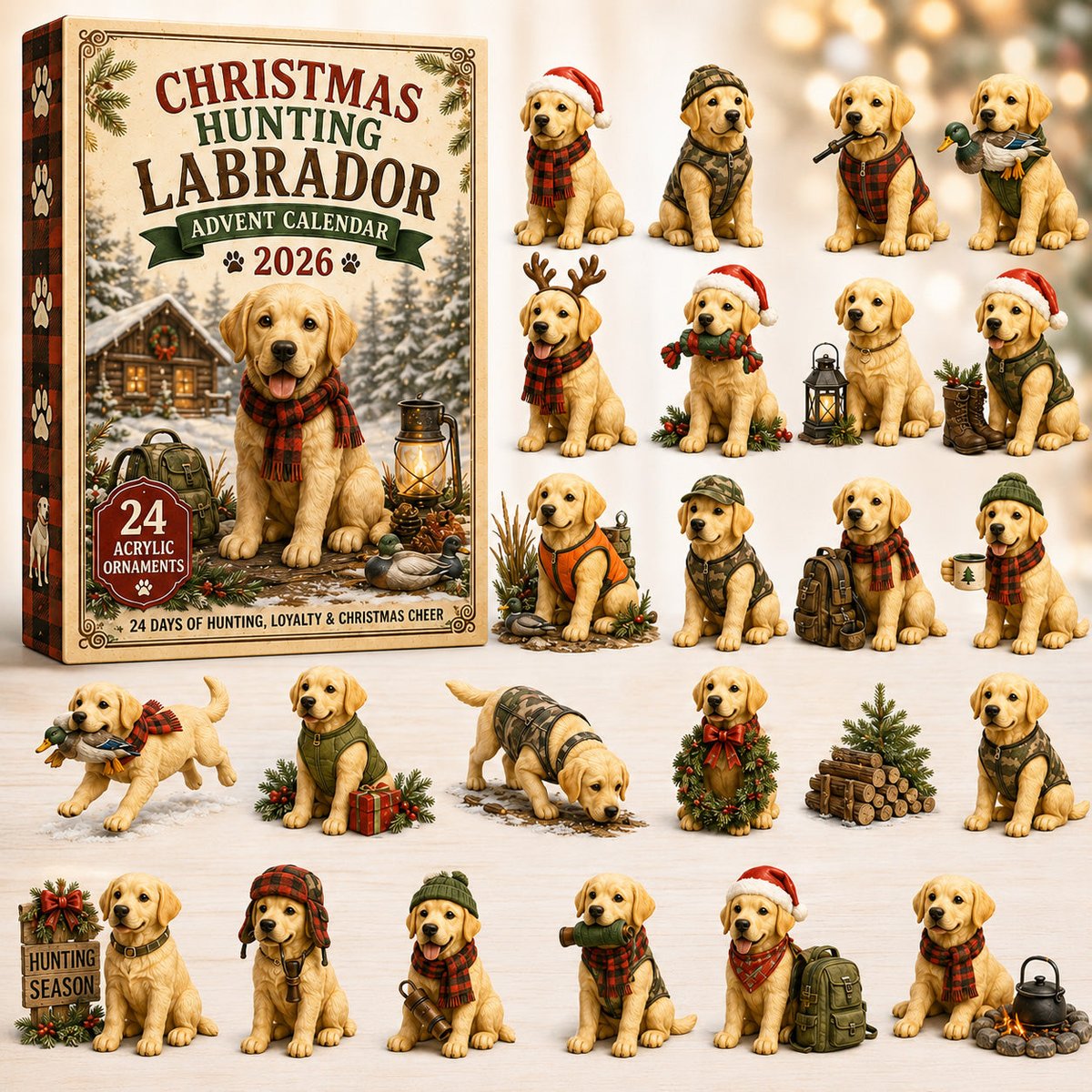 Christmas Hunting Labrador Xmas Advent Calendar Christmas Present For Labrador Lovers