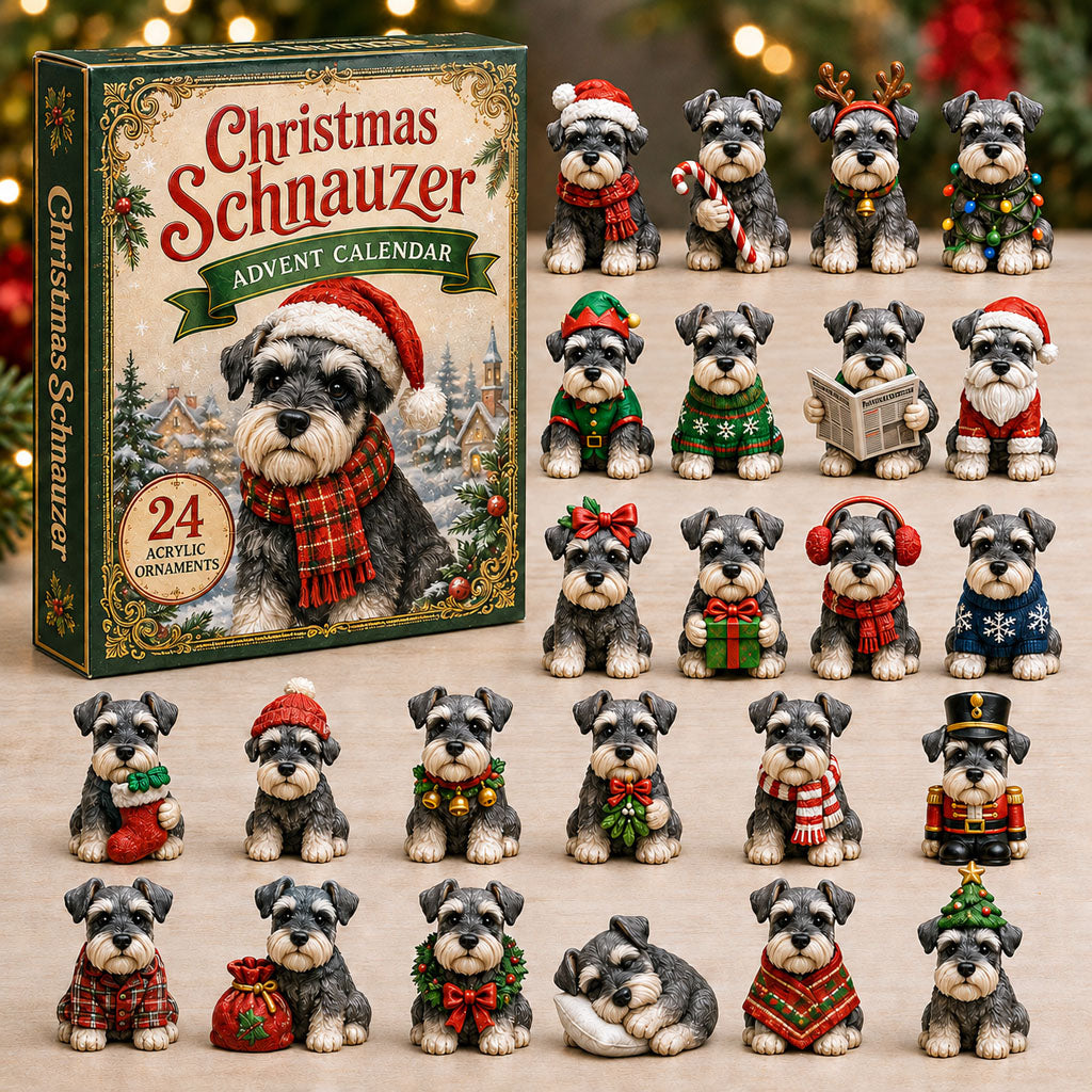 Christmas Schnauzer Xmas Advent Calendar Christmas Day Countdown Gifts For Schnauzer Lovers