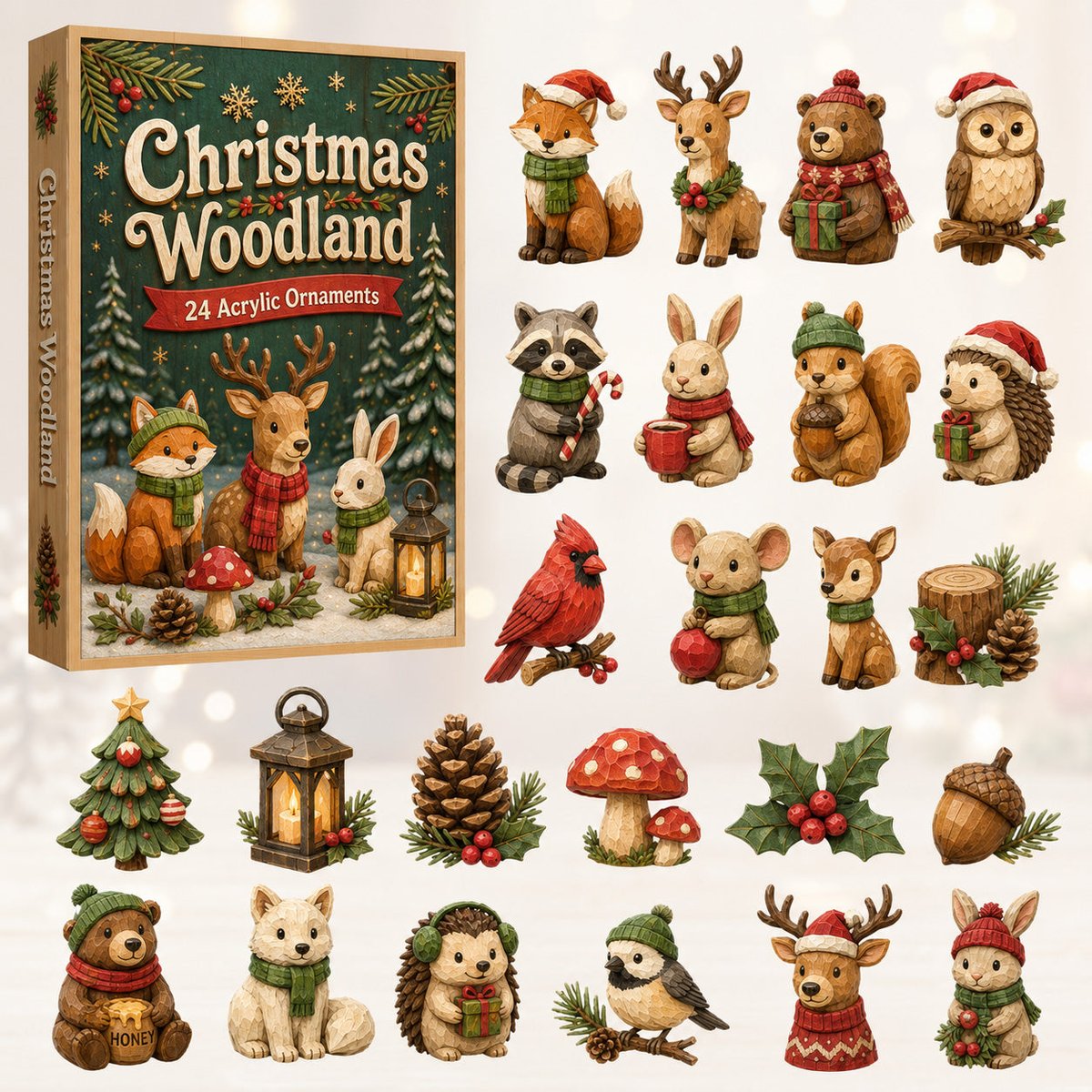 Christmas Woodland Christmas Advent Calendar Counting Down Calendar Woodland Lovers Xmas Gifts
