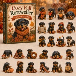 Cozy Fall Rottweiler Christmas Advent Calendar 2026 Xmas Gift Ideas For Dog Lovers