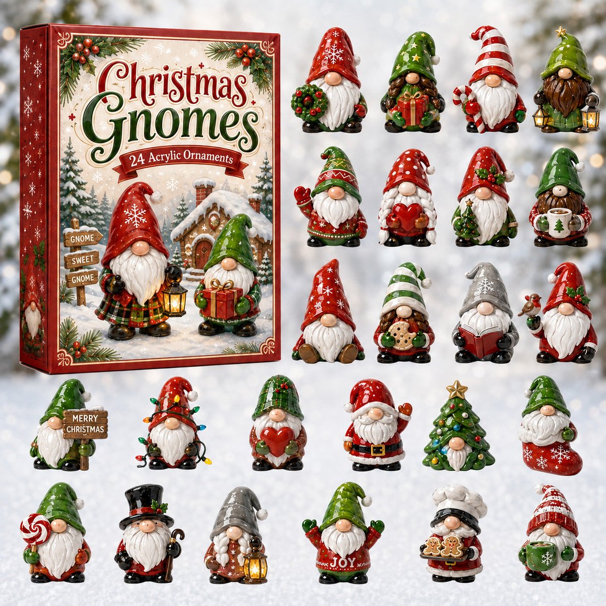Christmas Gnomes Xmas Advent Calendar Christmas Tree Decorations Gifts For Gnome Lovers