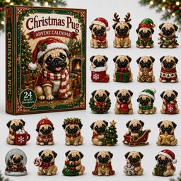 Christmas Pug Xmas Advent Calendar Christmas Eve Countdown Gifts For Pug Mom
