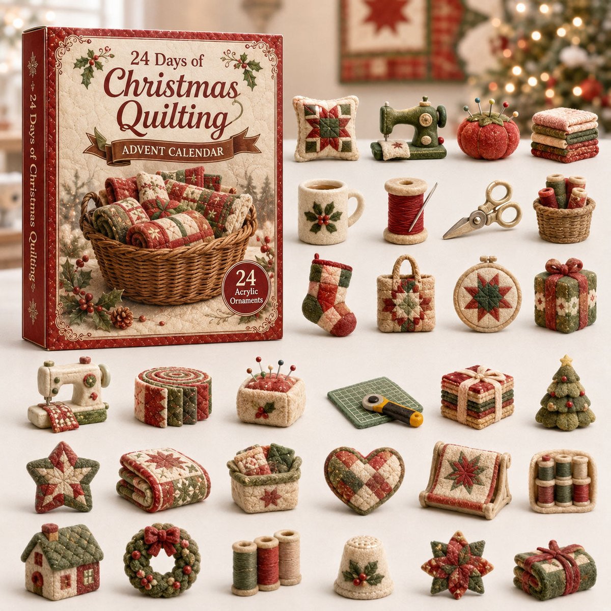 Christmas Quilting Xmas Advent Calendar Christmas Day Countdown Gifts For Quilting Lovers