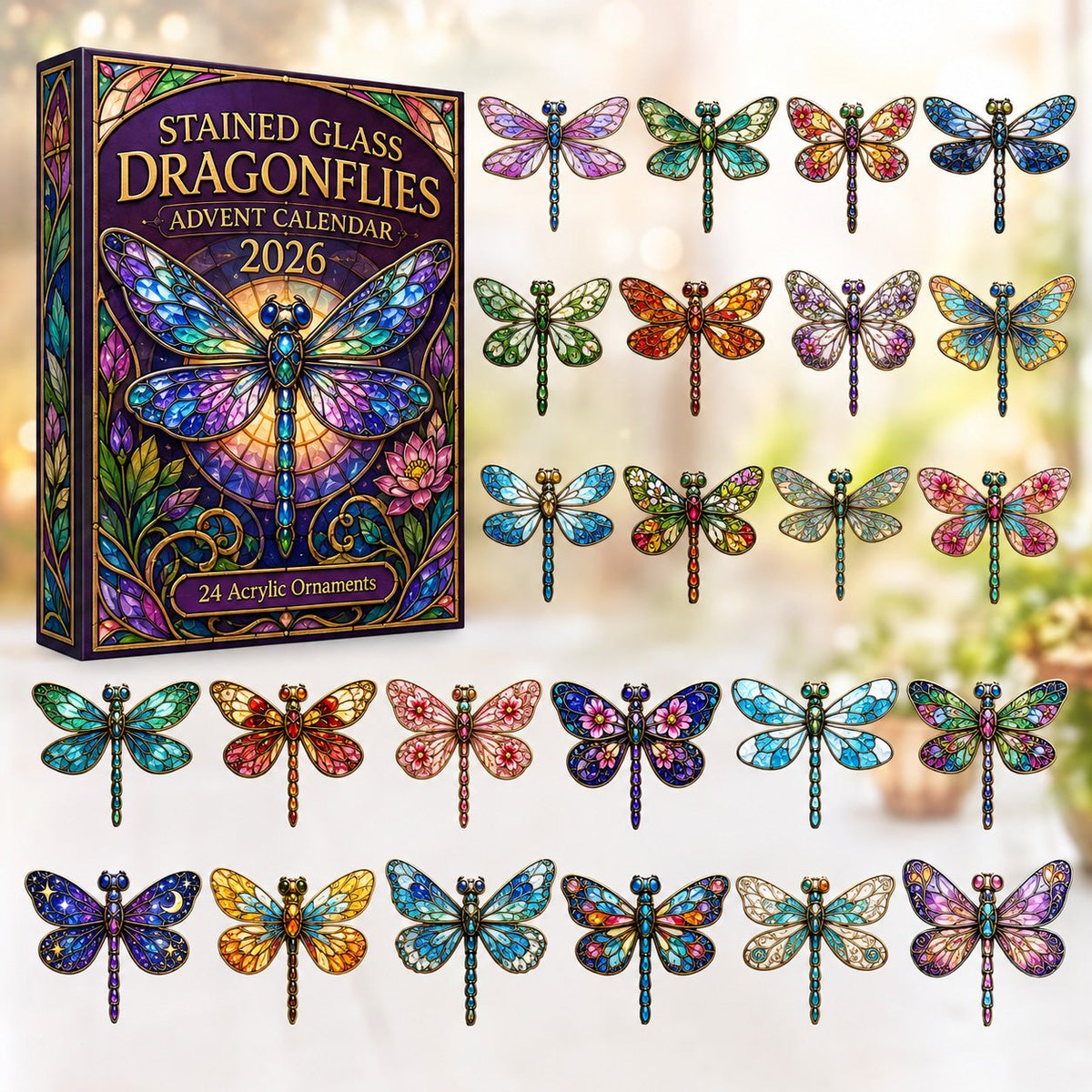 Dragonflies Christmas Advent Calendar Xmas Countdown Christmas Gifts For Dragonflies Lovers