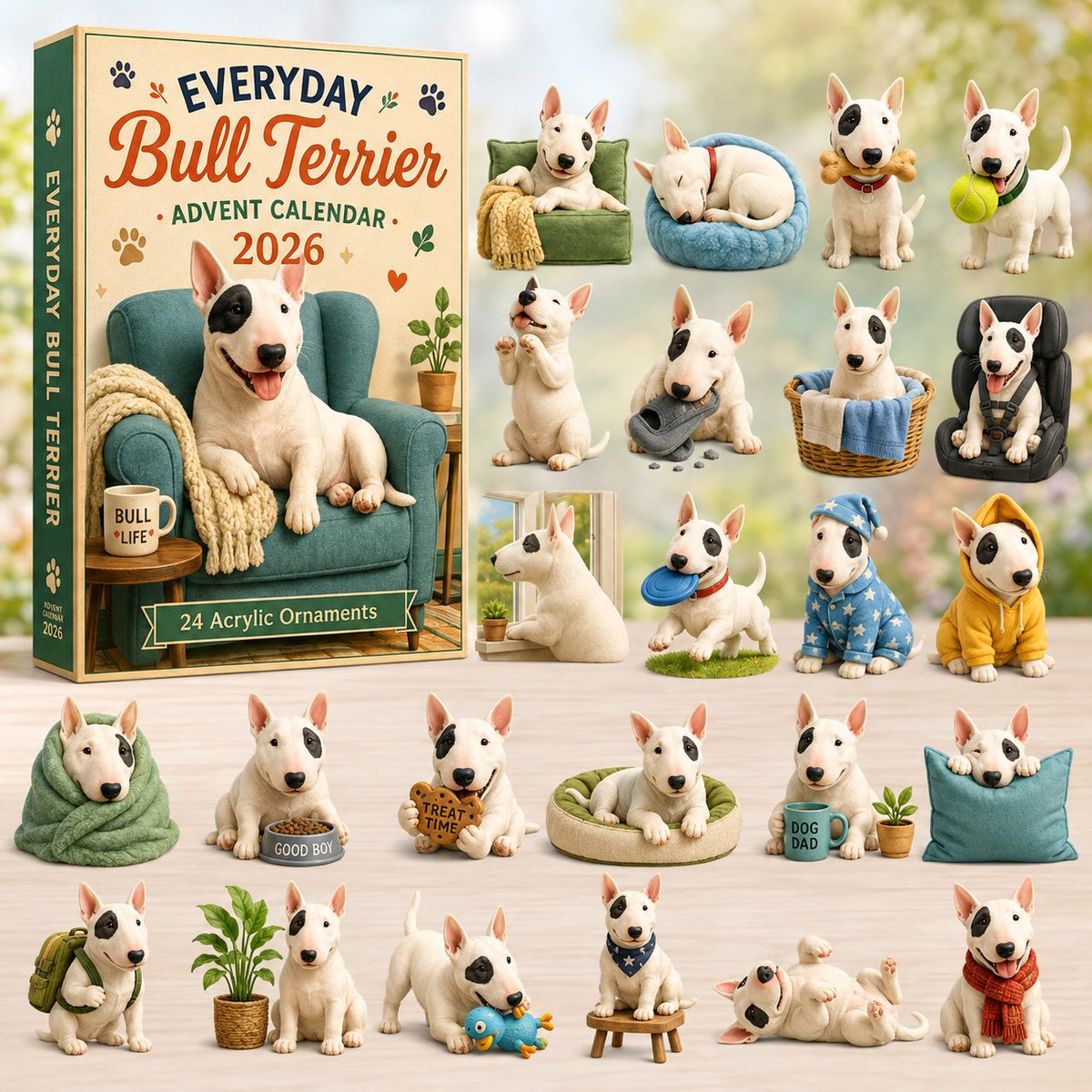 Everyday Bull Terrier Christmas Advent Calendar Christmas Countdown Bull Terrier Lovers Gifts