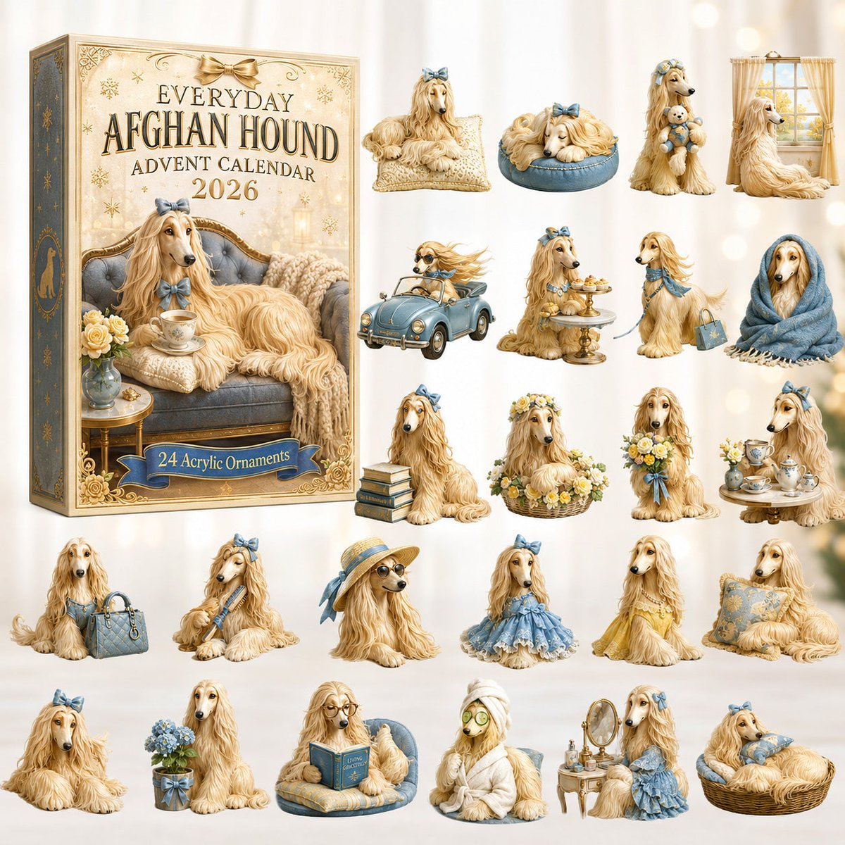 Everyday Afghan Hound Christmas Advent Calendar Festive Counting Down Calendar Gifts