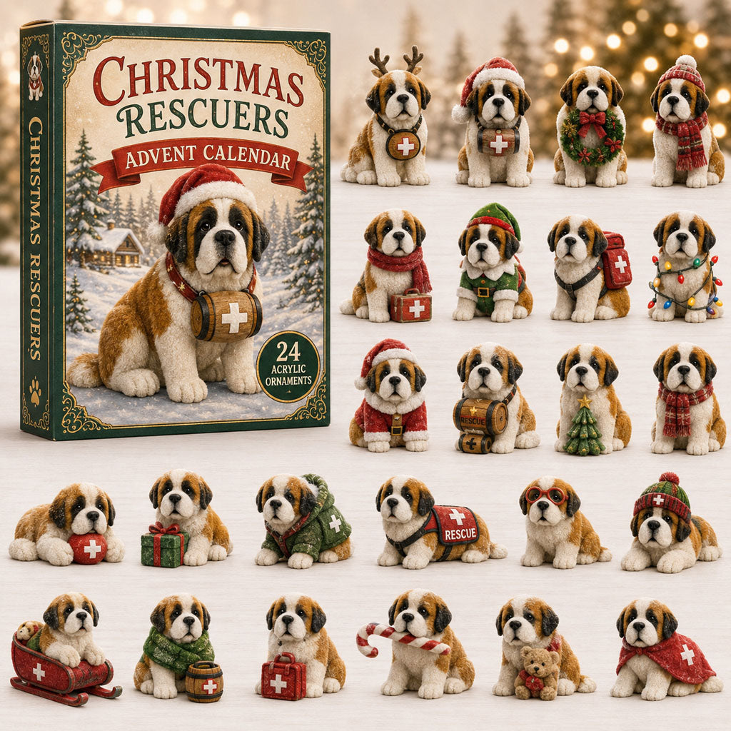 Festive Saint Bernard 2026 Christmas Advent Calendar Xmas Gifts For Rescue Dog Lovers