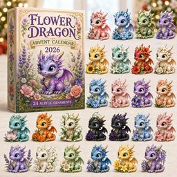 Flower Dragon Christmas Advent Calendar Xmas Countdown Xmas Gifts For Dragon Lovers