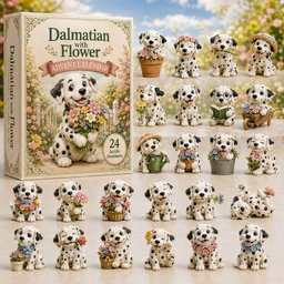 Dalmatian With Flower Christmas Advent Calendar Cute Counting Down Calendar Xmas Gifts Ideas