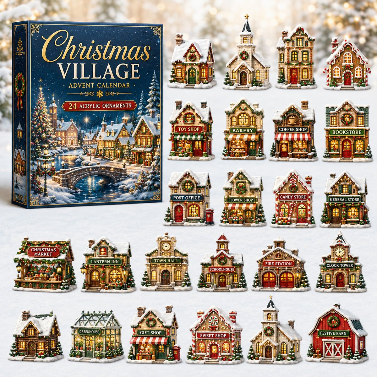 Christmas Village Xmas Advent Calendar Xmas Countdown Christmas Gifts For Dad