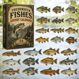 Freshwater Fishes Christmas Advent Calendar Counting Down Calendar Fishing Lovers Xmas Gifts