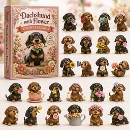 Dachshund With Flower Christmas Advent Calendar 2026 Perfect Christmas Gift For Dog Lovers