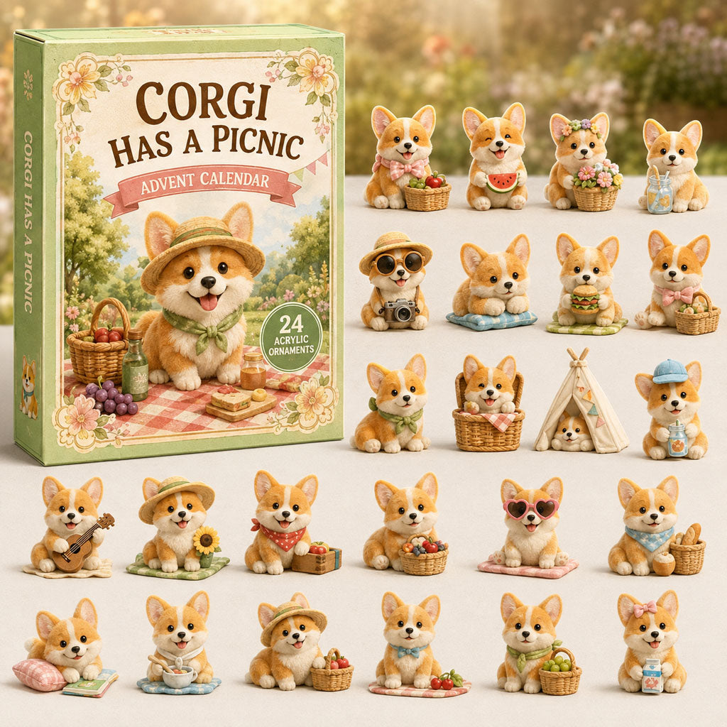 Corgi Has A Picnic Christmas Advent Calendar Xmas Countdown Gifts For Corgi Lovers