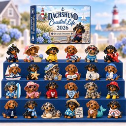 Dachshund Coastal Life 2026 Christmas Advent Calendar Xmas Gifts For Dachshund Lovers