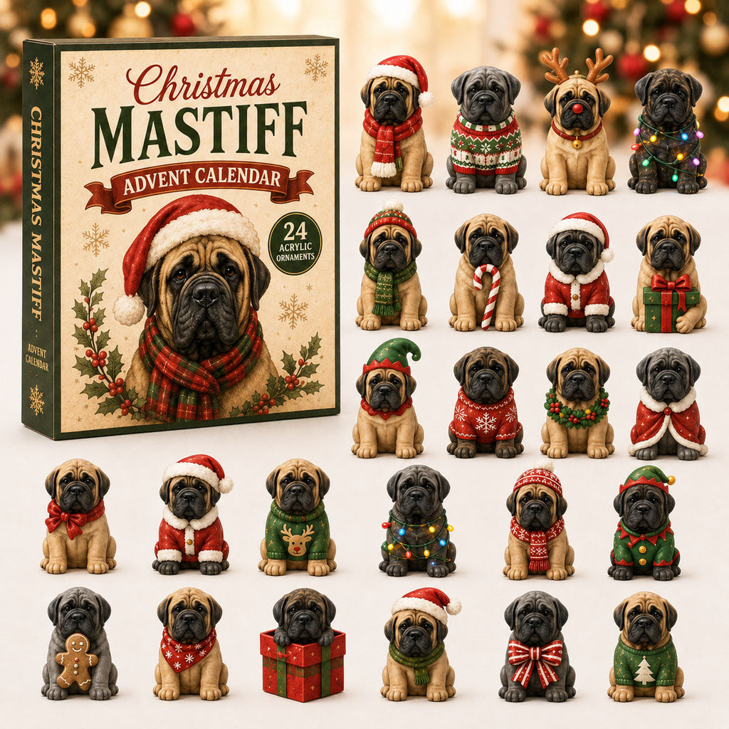 Christmas Mastiff Christmas Advent Calendar Counting Down Mastiff Lovers Xmas Gifts