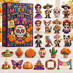 Dia De Los Muertos Christmas Advent Calendar 2026 24 Day Festive Countdown Xmas Gift For Family