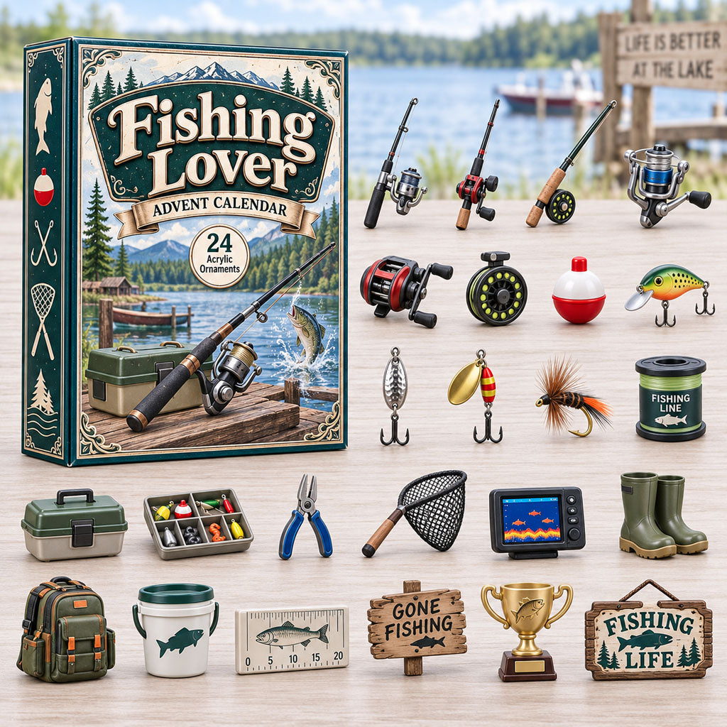 Fishing Lover Christmas Advent Calendar Counting Down Fishing Xmas Gifts_