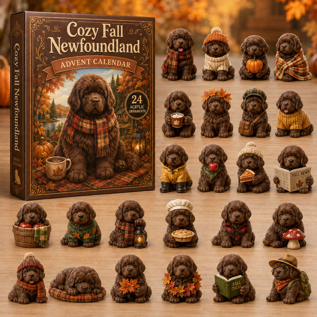 Cozy Fall Newfoundland Christmas Advent Calendar 2026 Xmas Presents For Dog Lovers