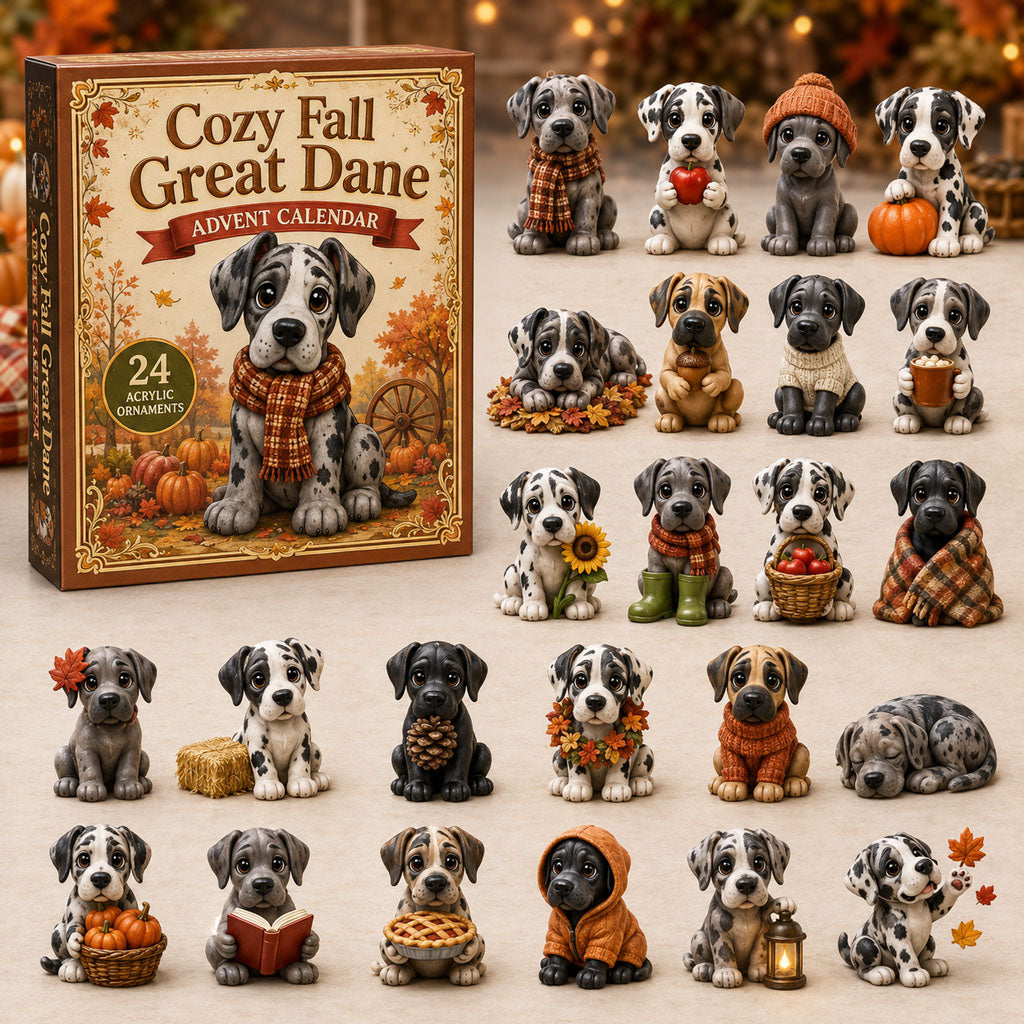 Cozy Fall Great Dane Christmas Advent Calendar 2026 Xmas Gift Ideas For Great Dane Dog Lovers