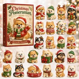 Christmas Pomeranian Advent Calendar Xmas Tree Hanging Gifts For Pomeranian Lovers