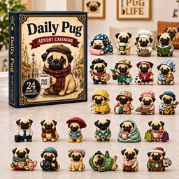 Daily Pug 2026 Christmas Advent Calendar Xmas Gifts For Pug Lovers