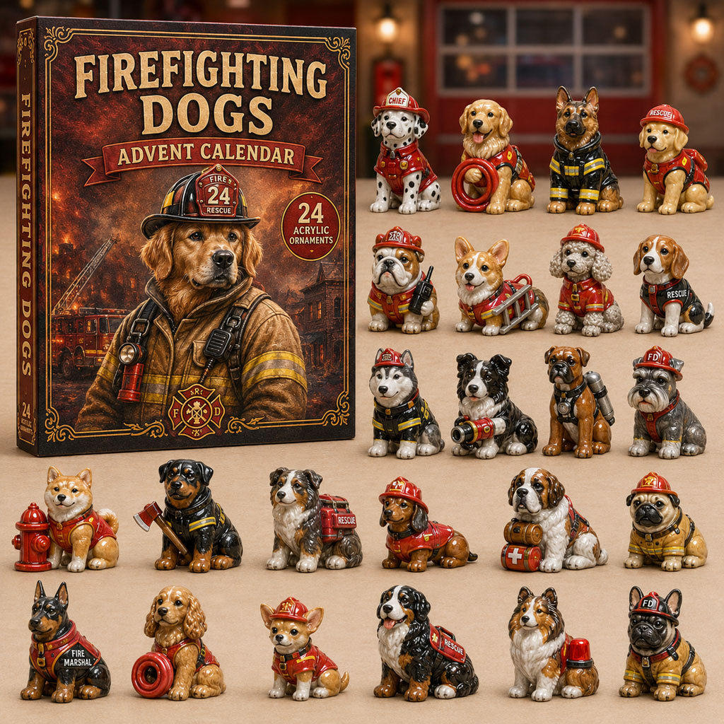 Firefighting Dogs Moment Christmas Advent Calendar 2026 Xmas Gifts For Dogs Lovers