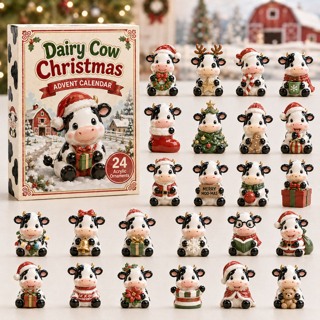 Dairy Cow Christmas Advent Calendar Counting Down Unique Cow Lovers Xmas Gifts_