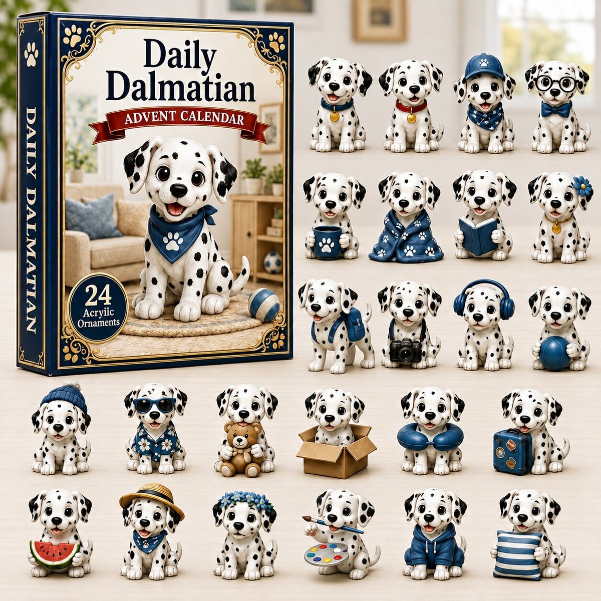 Daily Dalmatian Xmas Advent Calendar Christmas Day Countdown Gifts For Dalmatian Lovers
