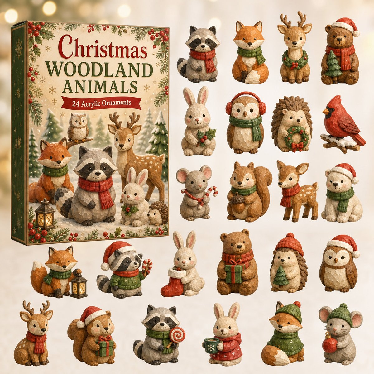 Christmas Woodland Animals Advent Calendar Christmas Day Countdown Gifts For Animal Lovers