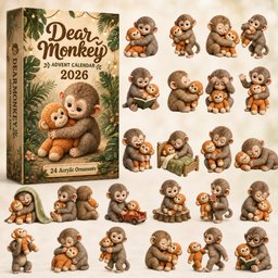 Dear Monkey 2026 Christmas Advent Calendar Monkey Lover Xmas Gift
