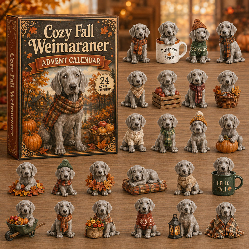 Cozy Fall Weimaraner Christmas Advent Calendar Christmas Gifts For Weimaraner Lovers