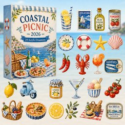 Coastal Picnic Advent Calendar 2026 24 Day Festive Countdown Beach Lovers Xmas Gifts