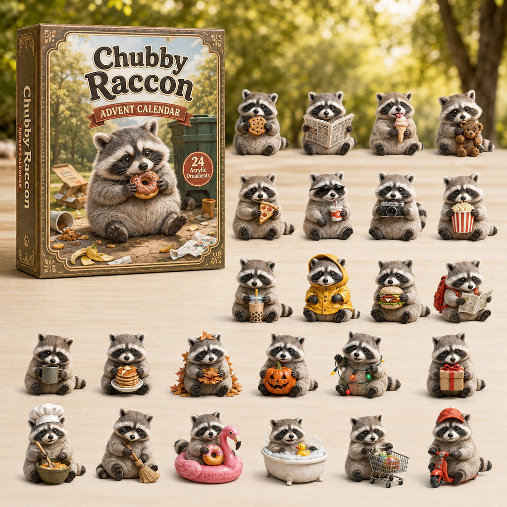 Chubby Raccoon Christmas Advent Calendar Christmas Countdown Gifts For Raccoon Lovers